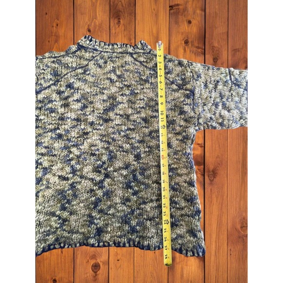 Schott Bros. Men's Size L Hand Crafted Green Wool Blend Ribbed Pullover Sweater - Picture 4 of 7